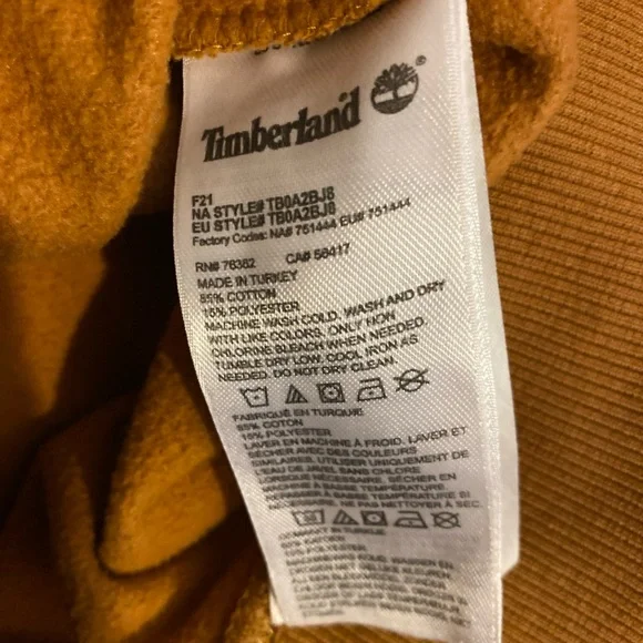 Timberland Brown Tree Logo Crew Neck Sweatshirt Cotton Blend - Picture 5 of 6
